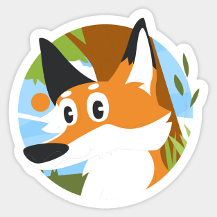 Fox Face Cartoon Sticker